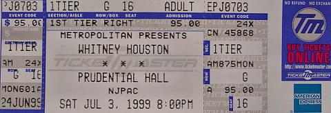 Whitney Houston Vintage Ticket
