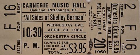 Shelley Berman Vintage Ticket