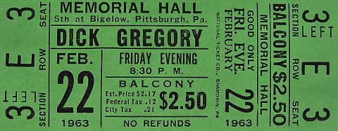 Dick Gregory Vintage Ticket