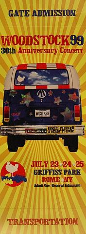 Woodstock Music Festival 99 Vintage Ticket