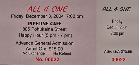 All-4-One Vintage Ticket