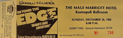 Beyond The Edge Vintage Ticket