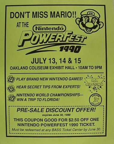 Nintendo Power Fest 1990 Handbill