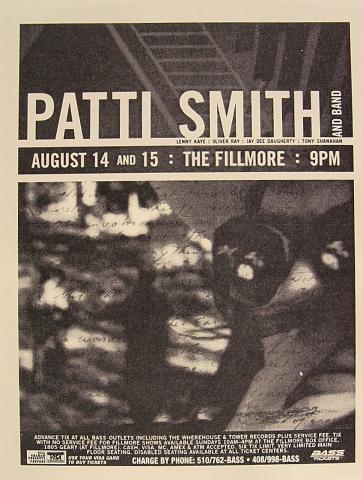 Patti Smith And Band Handbill