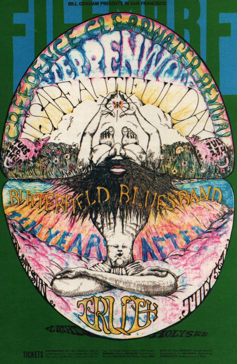 Creedence Clearwater Revival Vintage Concert Poster from Fillmore