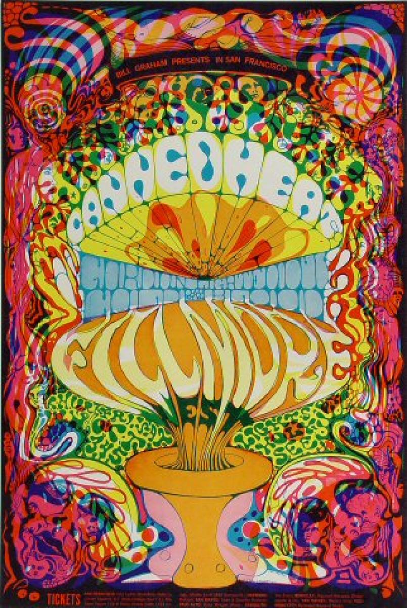 Canned Heat Vintage Concert Poster from Fillmore West, Oct 3, 1968