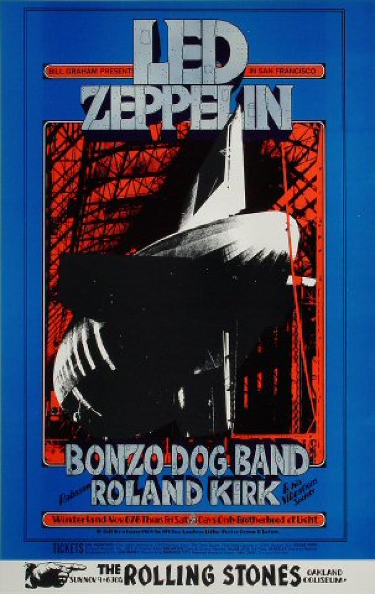 レッツ&ゴー　ポスター Led Zeppelin Vintage Concert Poster from Winterland, Nov 6, 1969