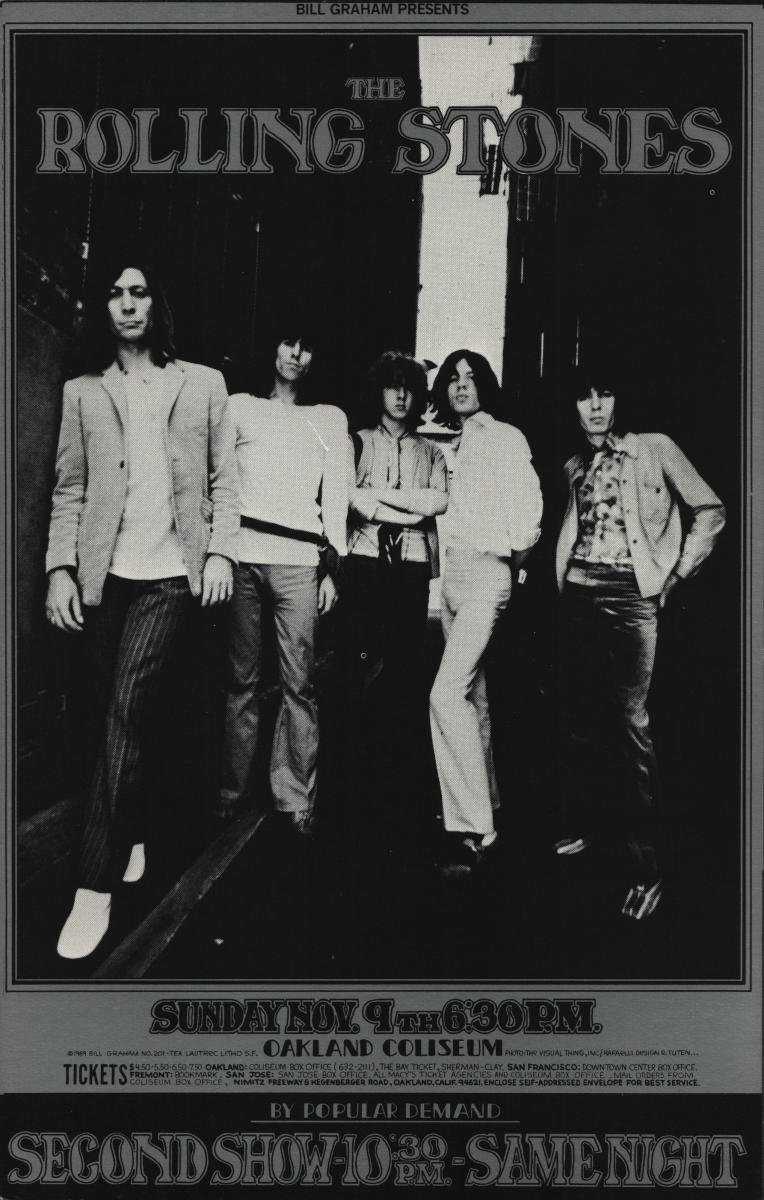【カガミ様】THE ROLLING STONES ツアーポスター3セット The Rolling Stones Vintage Concert Poster from Oakland Coliseum