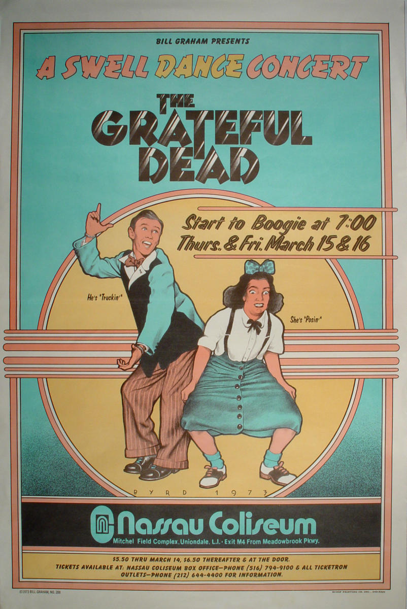 Grateful Dead Vintage Concert Poster from Nassau Coliseum, Mar 15
