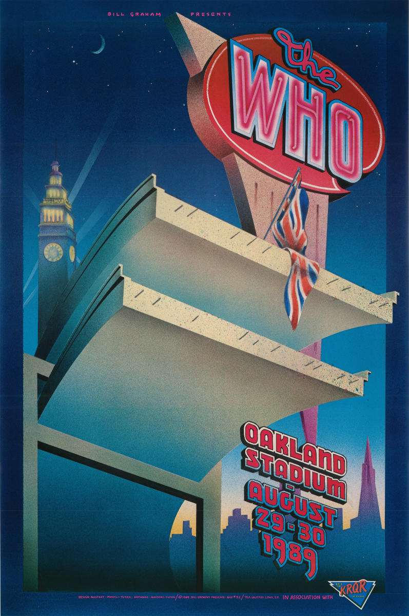 The Who Vintage Concert Poster from Oakland Coliseum Stadium, Aug