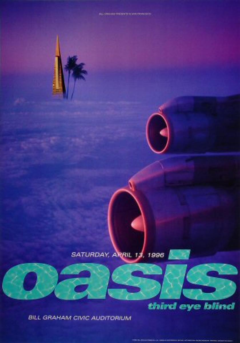Oasis Vintage Concert Poster from Bill Graham Civic Auditorium