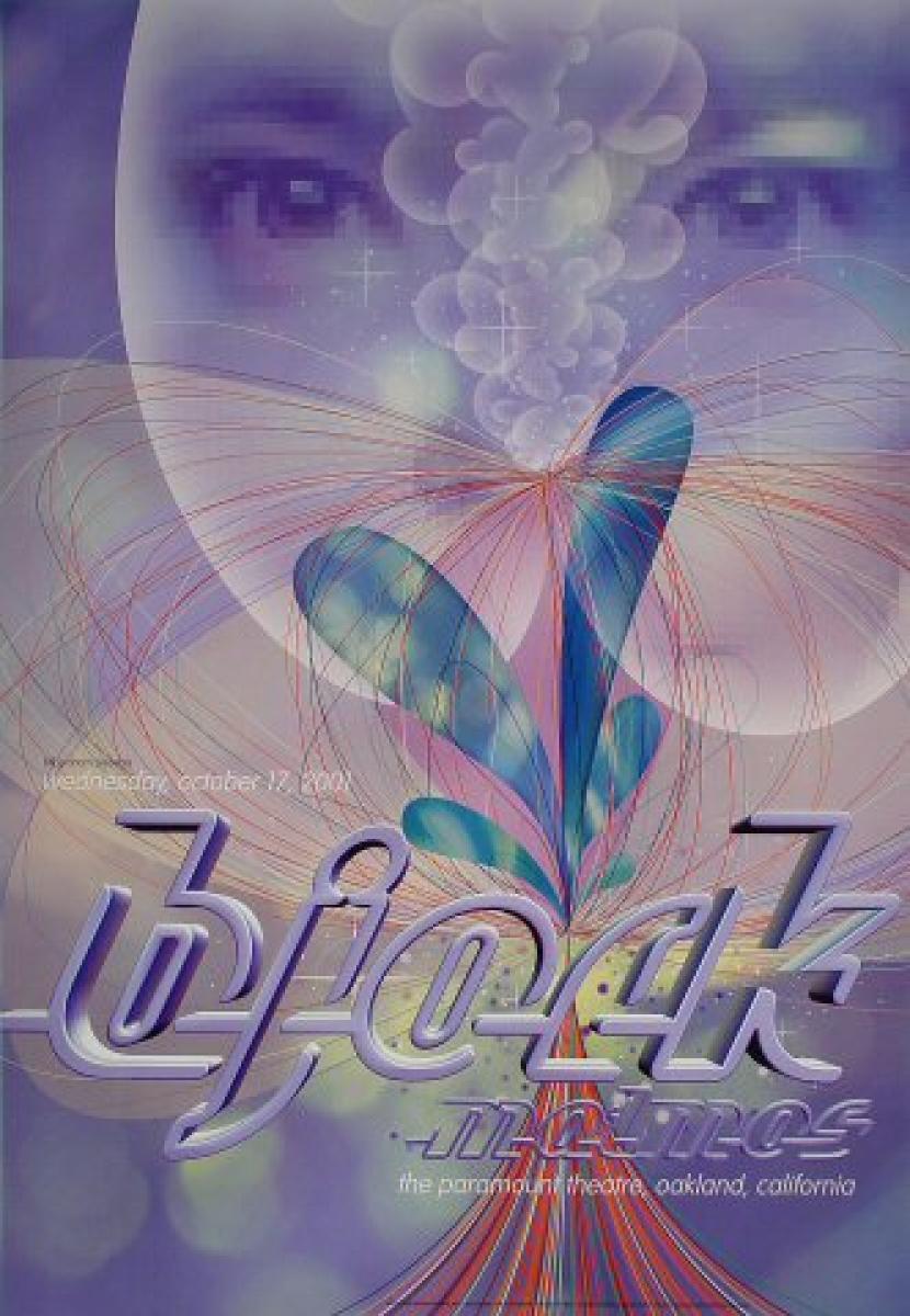 Bjork Vintage Concert Poster from Paramount Theatre, Oct 17, 2001
