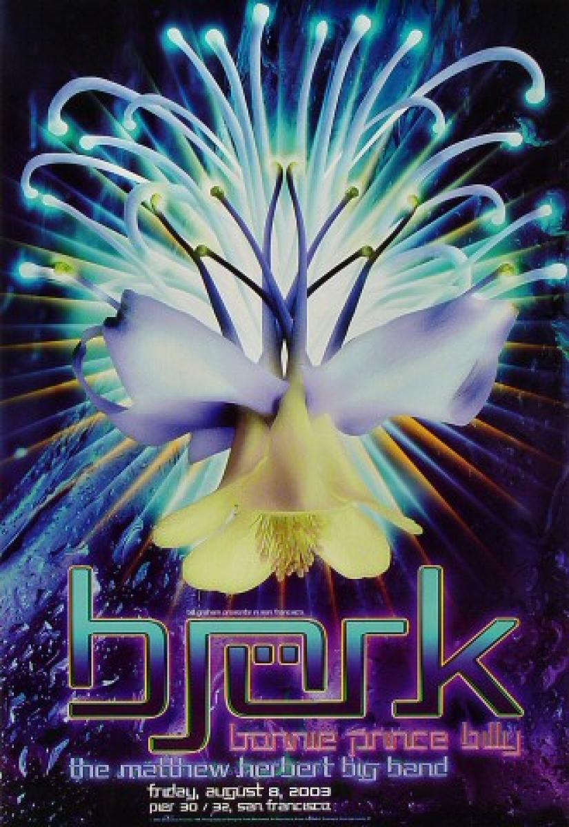 Bjork Vintage Concert Poster from Pier 30/32, Aug 8, 2003 at