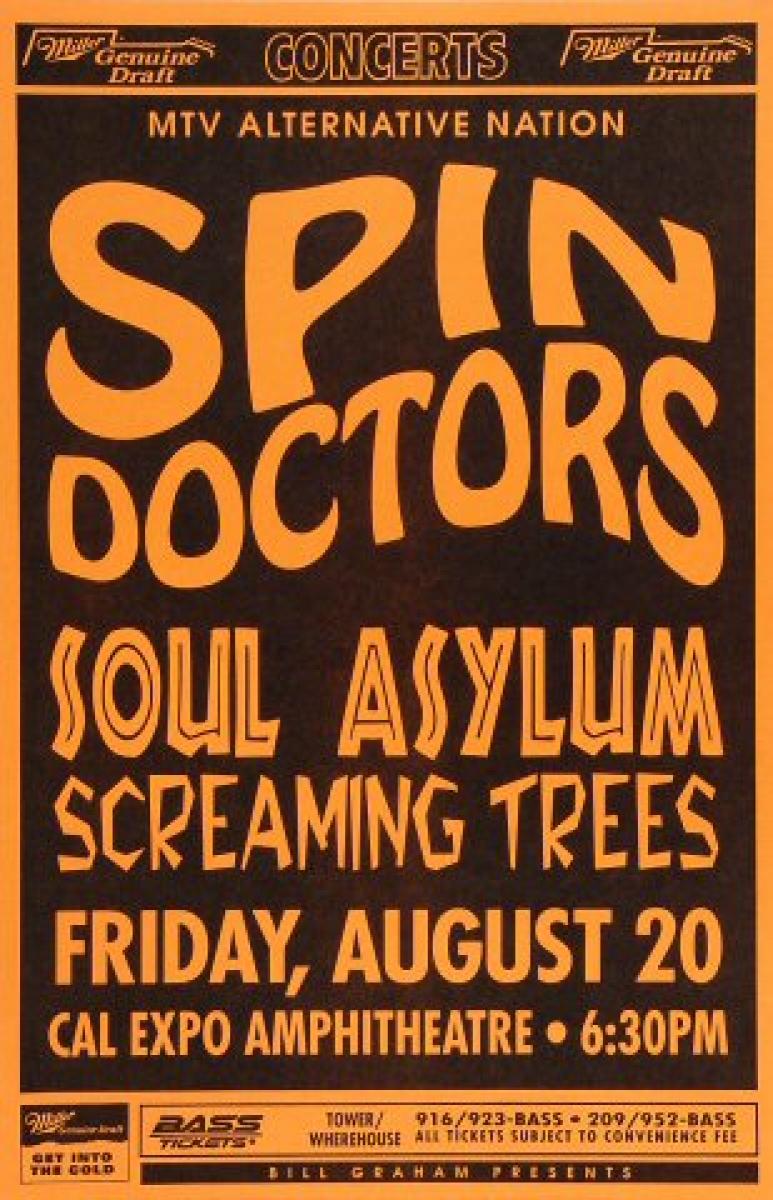 Spin Doctors Vintage Concert Poster from Cal Expo Amphitheater