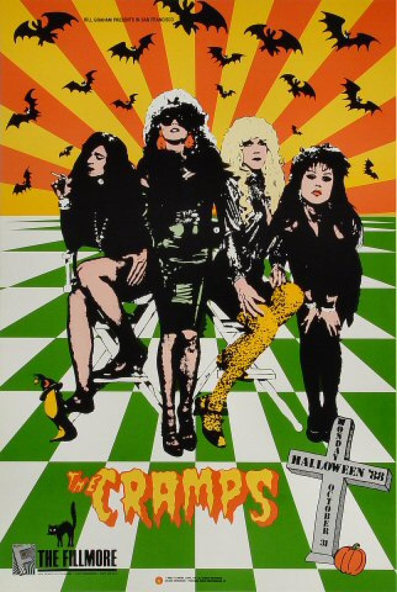 The Cramps Vintage Concert Poster from Fillmore Auditorium, Oct 31