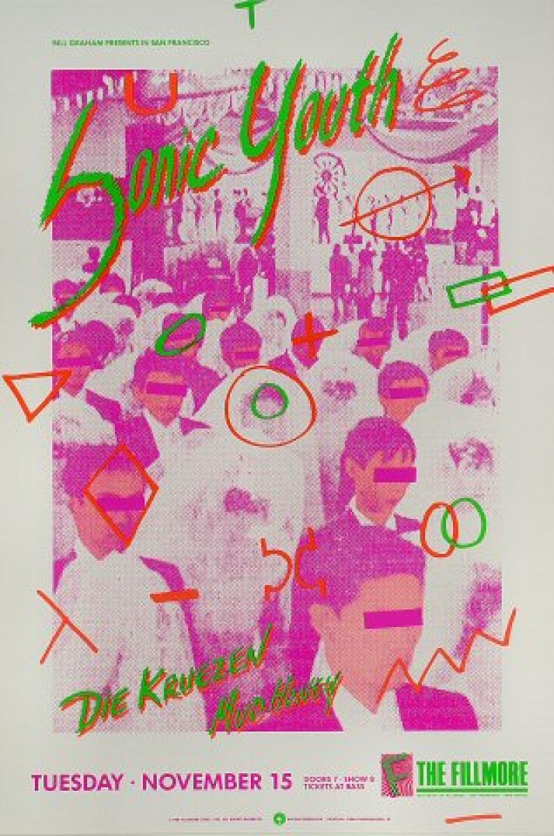 Sonic Youth Vintage Concert Poster from Fillmore Auditorium, Nov