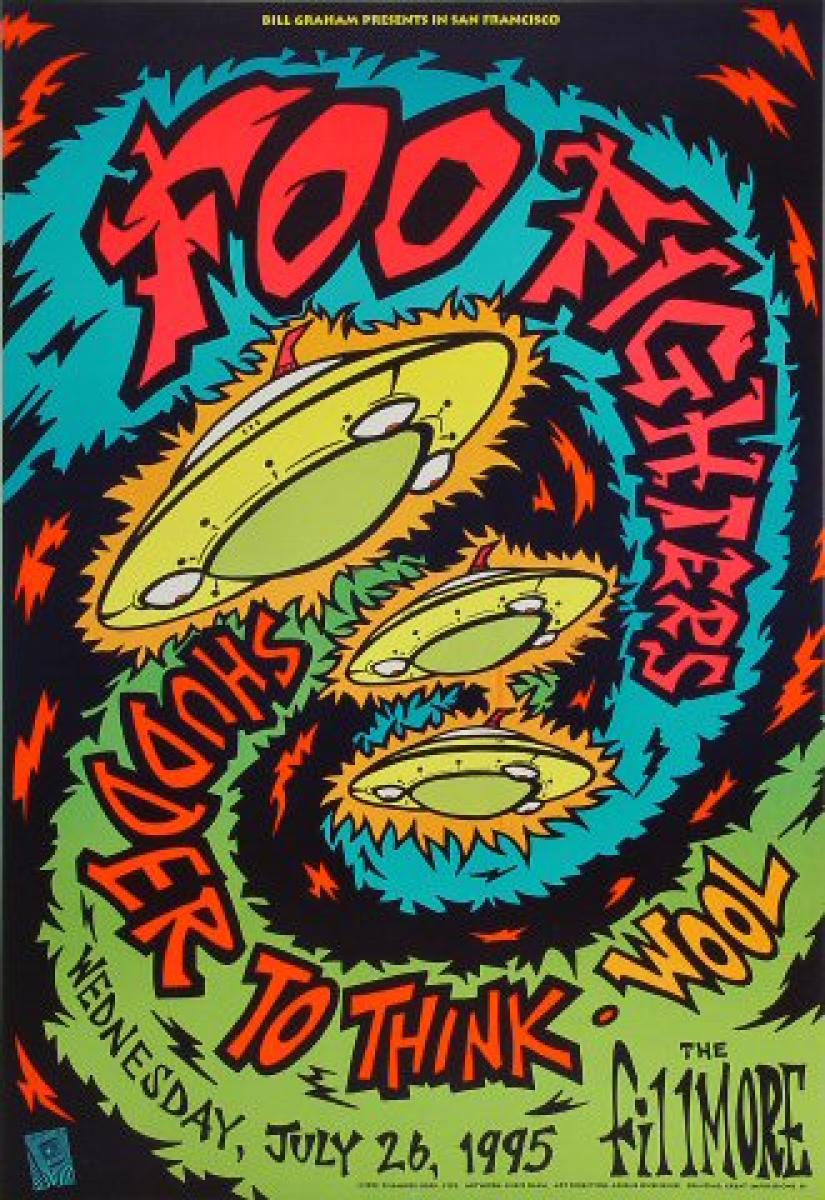 Foo Fighters Vintage Concert Poster from Fillmore Auditorium, Jul
