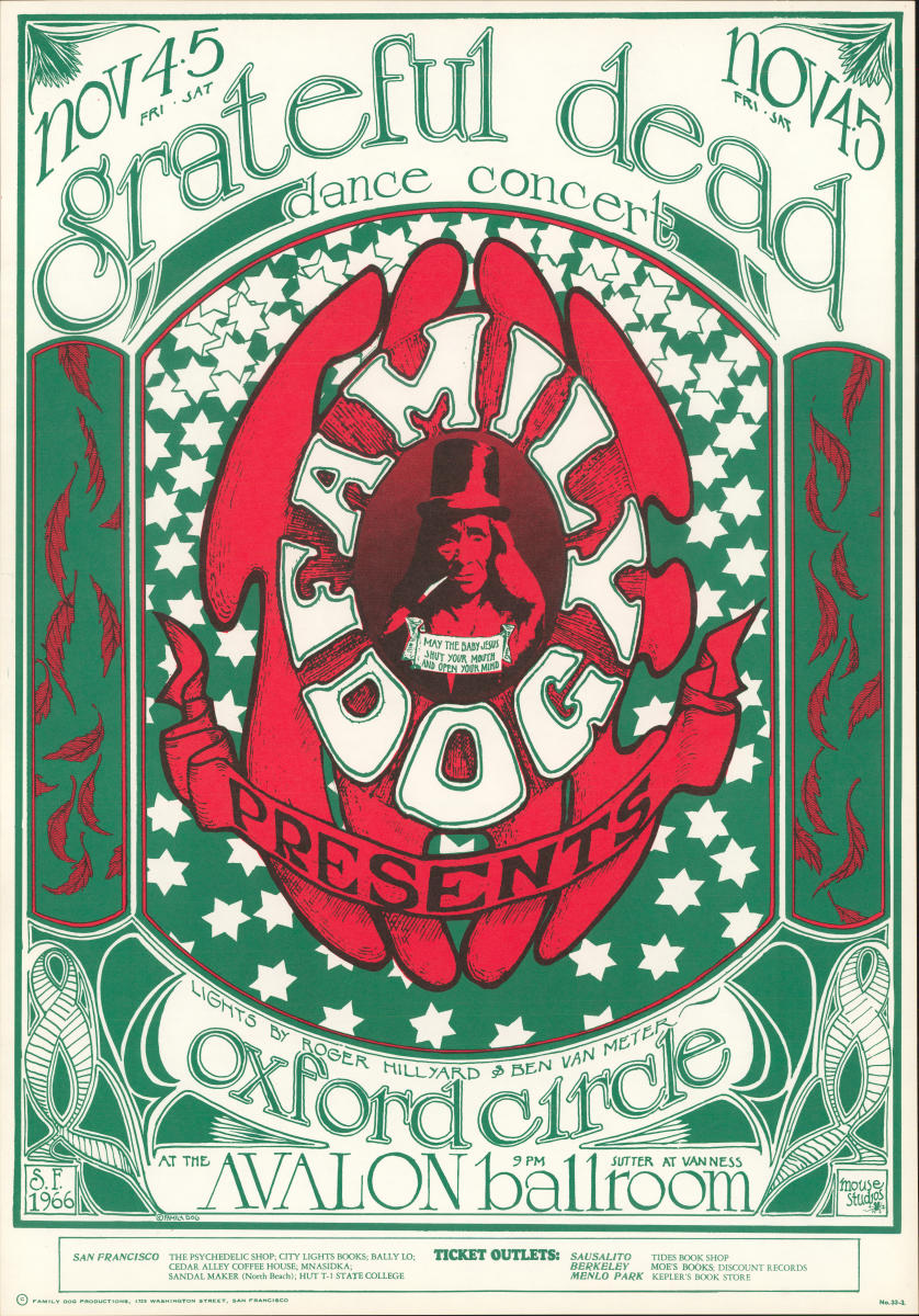 GRATEFUL DEAD グレイトフルデッド コンサートポスター ビンテージ Grateful Dead Concert Poster - 12