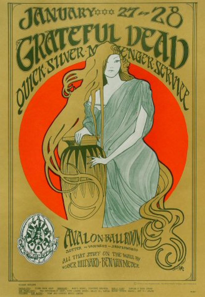 Grateful Dead Vintage Concert Poster from Avalon Ballroom, Jan 27