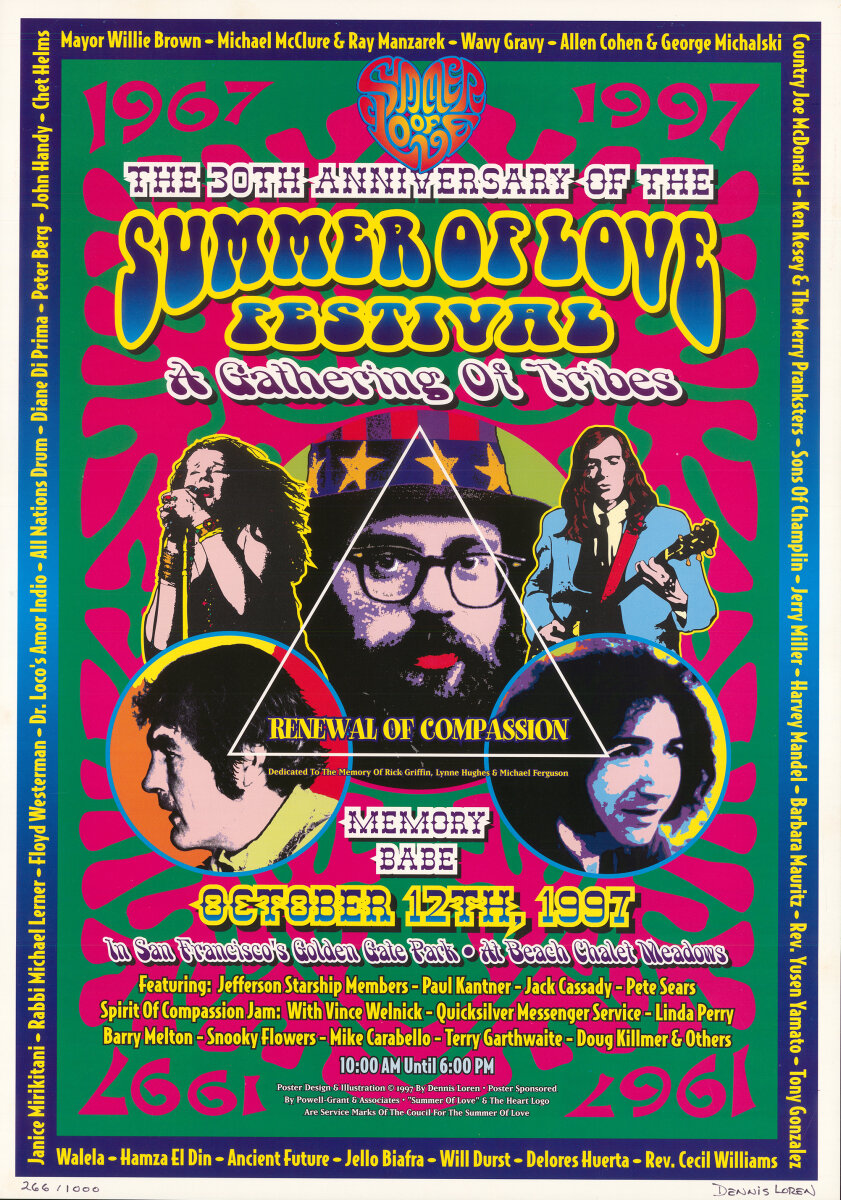 Summer of Love Festival Vintage Concert Poster from Golden Gate