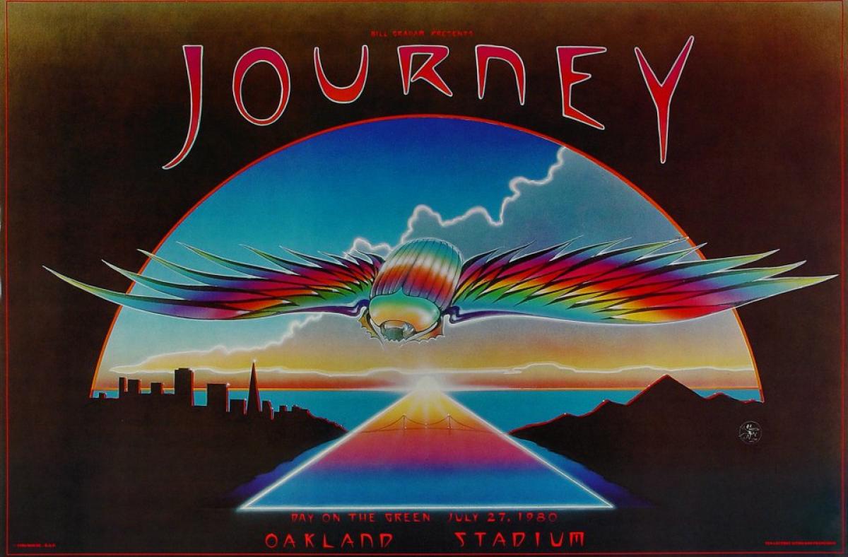 Journey Vintage Concert Poster from Oakland Coliseum Stadium, Jul