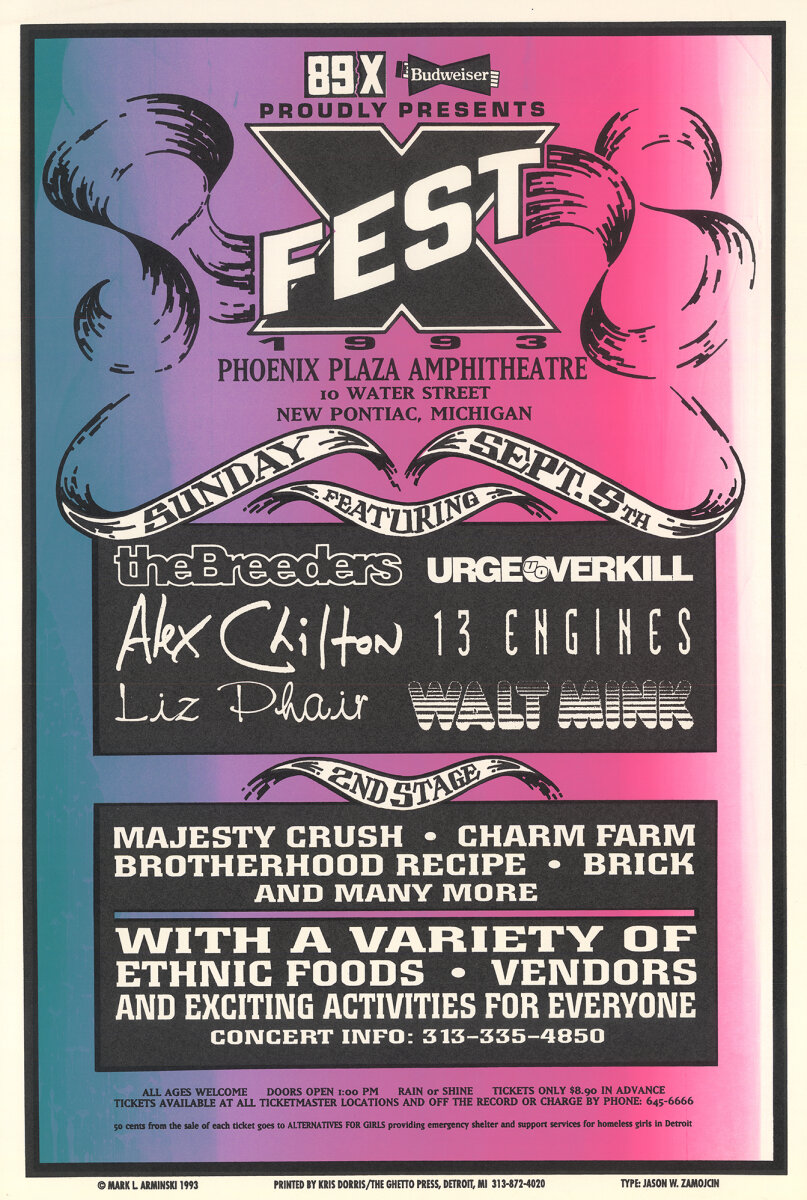 X Fest Vintage Concert Poster from Phoenix Plaza Amphitheatre, Sep