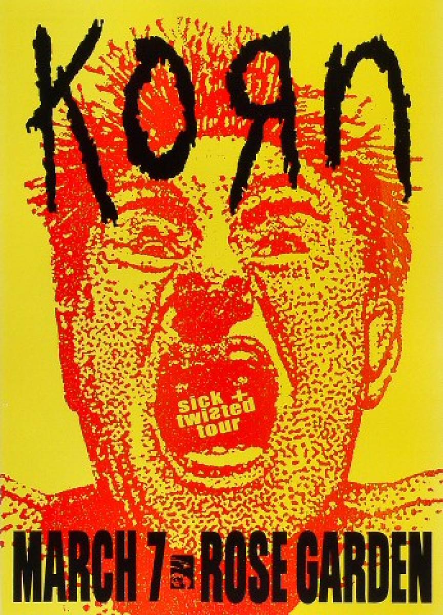 Korn Vintage Concert Poster from Portland Rose Garden, Mar 7, 1999