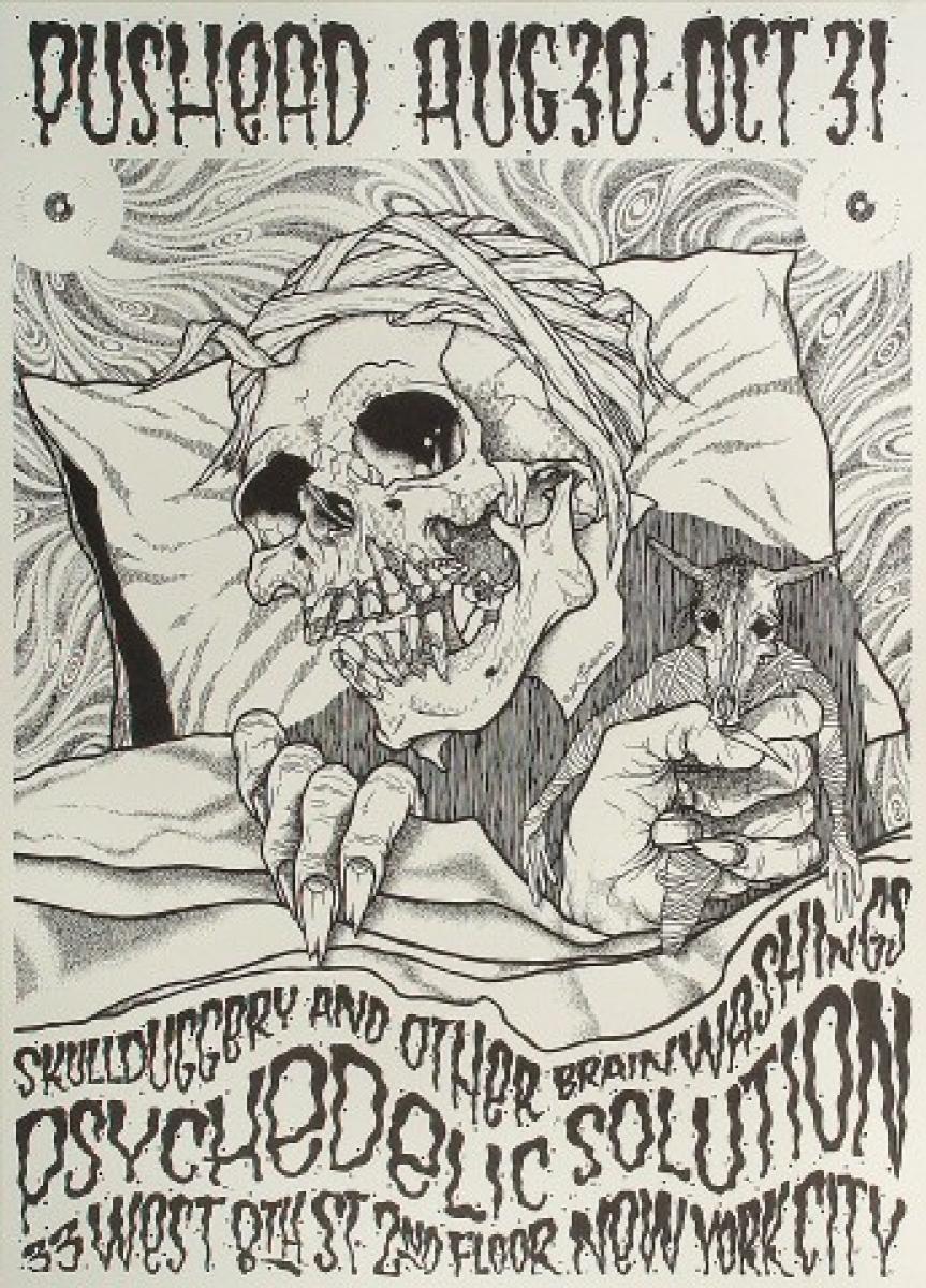 Pushead Vintage Concert Poster from Psychedelic Solution, Aug 30