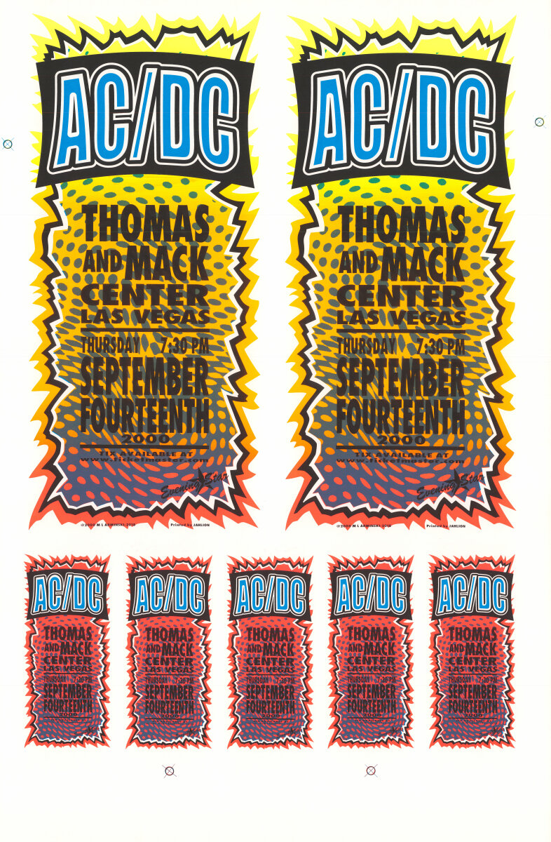 AC/DC Vintage Concert Proof from Thomas & Mack Center, Sep 14, 2000 at ...