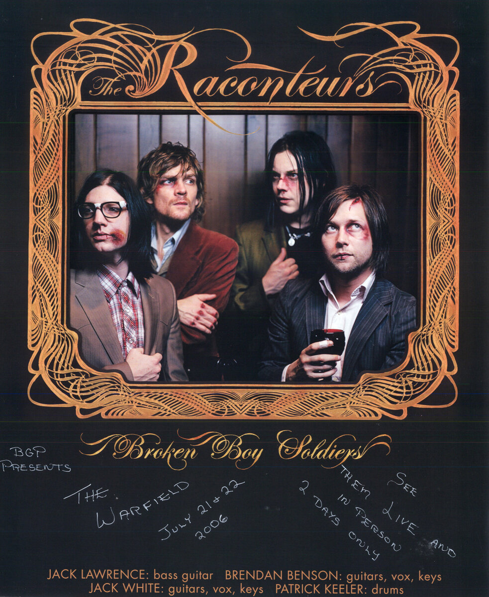 The Raconteurs Vintage Concert Poster from Warfield Theatre, Jul 21 ...