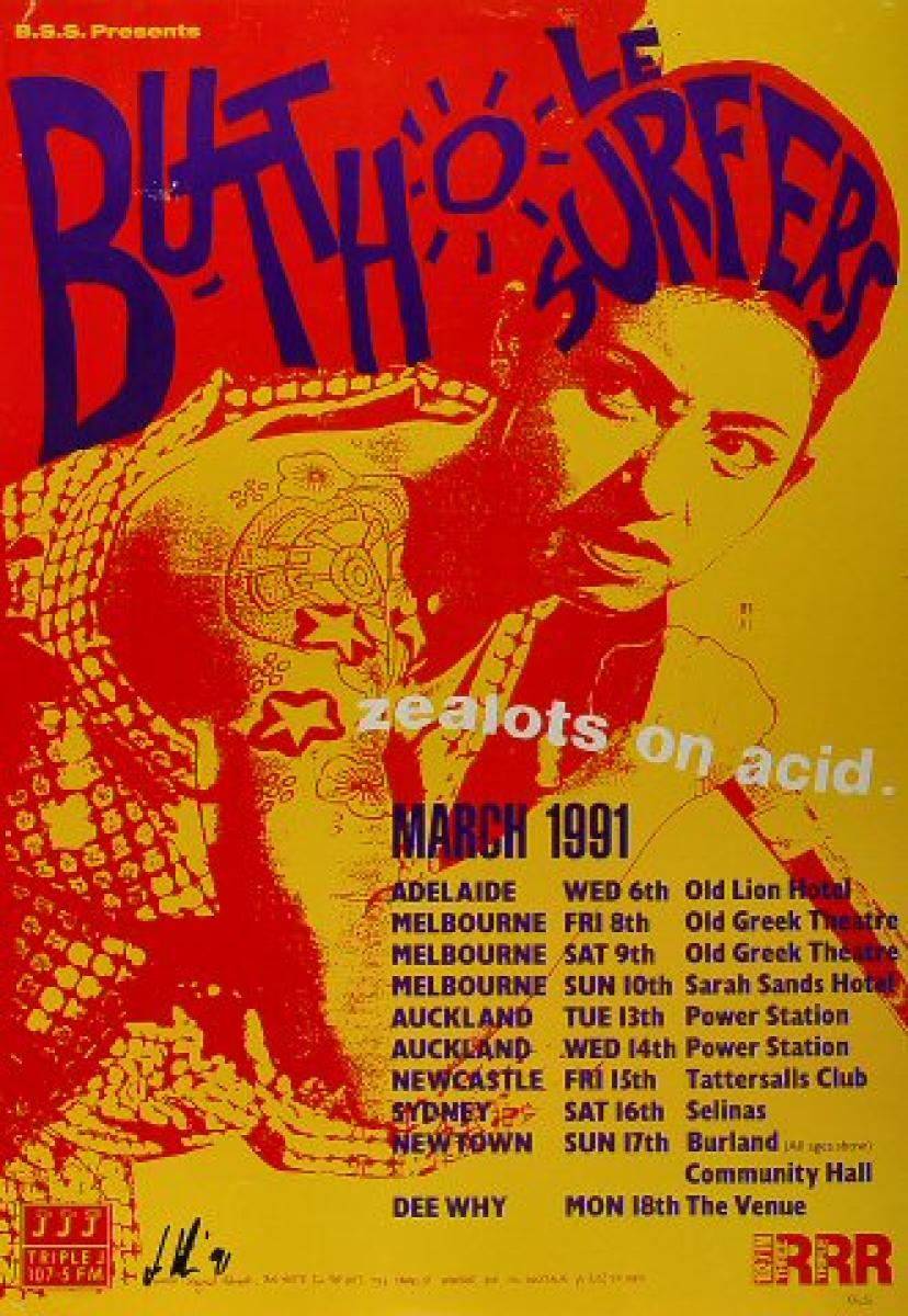 BUTTHOLE SURFERS 1991 ヴィンテージポスター Butthole Surfers Vintage Concert Poster, 1991 at Wolfgang's